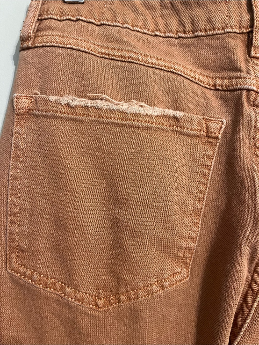Rust Mid Rise Wide Leg Cropped Jeans Raw Hem Saddle Western Boho Size 28 - Picture 6 of 8